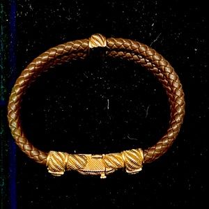 JUDITH RIPKA Rose Gold Sterling Leather Bracelet